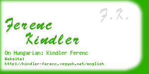 ferenc kindler business card